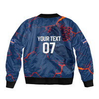 Cape Verde Football WC26 Custom Sleeve Zip Bomber Jacket Dark Horse Rising