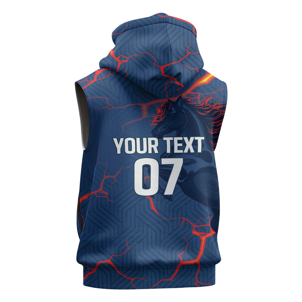 Cape Verde Football WC26 Custom Sleeveless Hoodie Dark Horse Rising