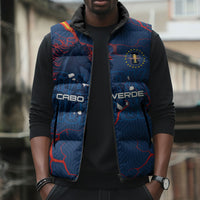 Cape Verde Football WC26 Custom Sleeveless Puffer Jacket Dark Horse Rising