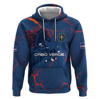 Cape Verde Football WC26 Custom Zip Hoodie Dark Horse Rising