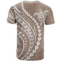 Polynesian Pride T Shirt Turtle Hibiscus Luxury Style - Beige - Wonder Print Shop