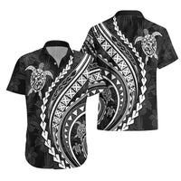 Polynesian Pride Hawaiian Shirt Turtle Hibiscus Luxury Style - Black - Wonder Print Shop