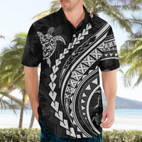 Polynesian Pride Hawaiian Shirt Turtle Hibiscus Luxury Style - Black - Wonder Print Shop