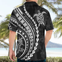 Polynesian Pride Hawaiian Shirt Turtle Hibiscus Luxury Style - Black - Wonder Print Shop