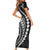 Polynesian Pride Short Sleeve Bodycon Dress Turtle Hibiscus Luxury Style - Black - Wonder Print Shop