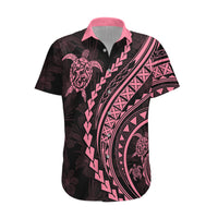 Polynesian Pride Hawaiian Shirt Turtle Hibiscus Luxury Style - Carnation Pink - Wonder Print Shop