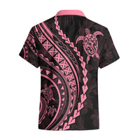 Polynesian Pride Hawaiian Shirt Turtle Hibiscus Luxury Style - Carnation Pink - Wonder Print Shop