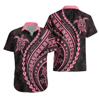 Polynesian Pride Hawaiian Shirt Turtle Hibiscus Luxury Style - Carnation Pink - Wonder Print Shop
