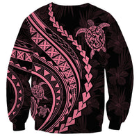 Polynesian Pride Sweatshirt Turtle Hibiscus Luxury Style - Carnation Pink - Wonder Print Shop