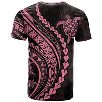 Polynesian Pride T Shirt Turtle Hibiscus Luxury Style - Carnation Pink - Wonder Print Shop