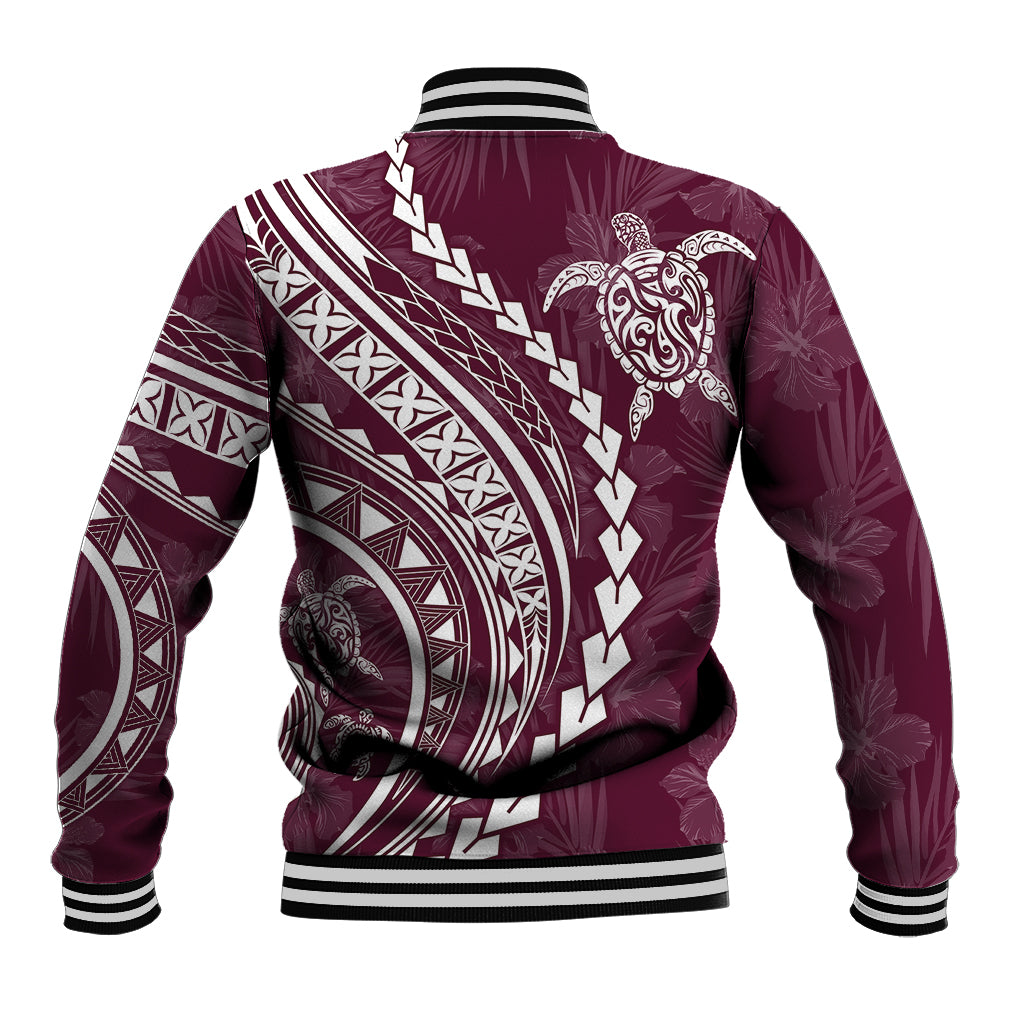 Polynesian Pride Baseball Jacket Turtle Hibiscus Luxury Style - Champagne LT7 - Wonder Print Shop