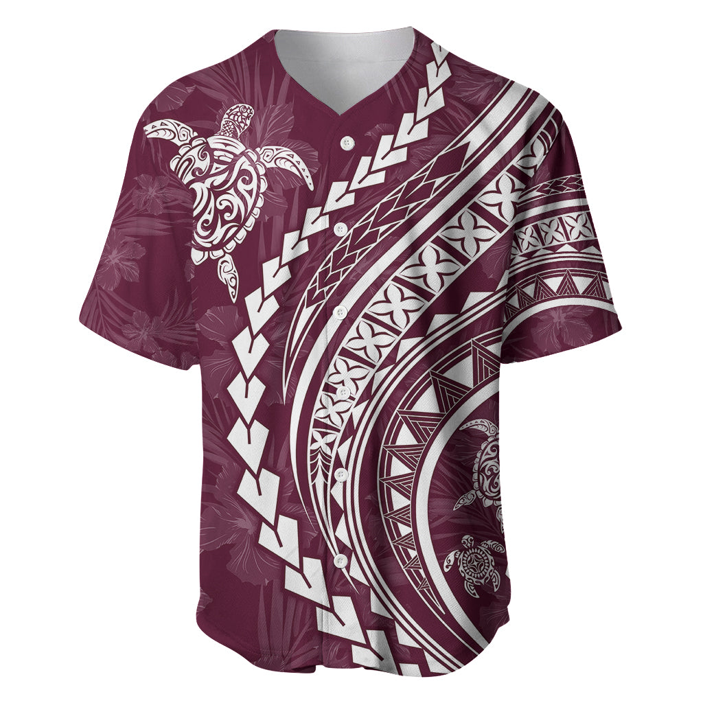 Polynesian Pride Baseball Jersey Turtle Hibiscus Luxury Style - Champagne LT7 - Wonder Print Shop