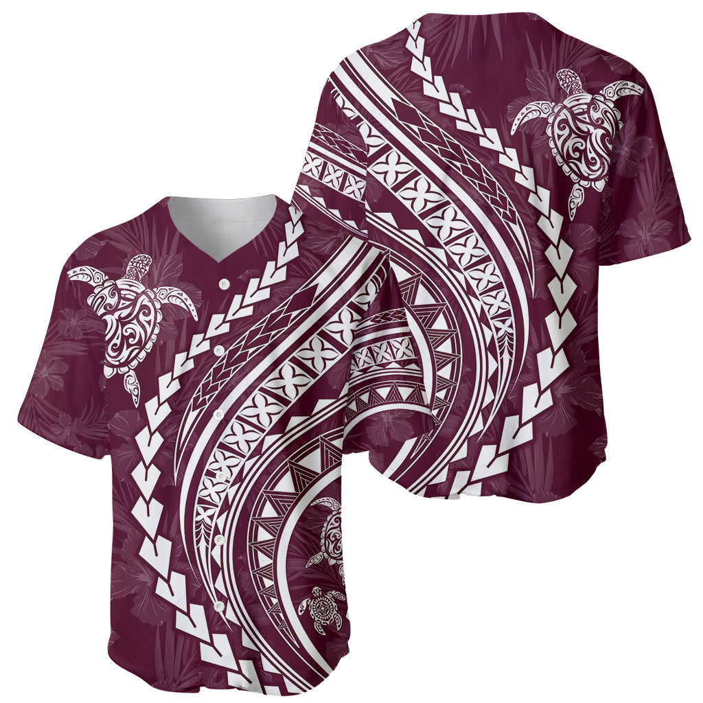 Polynesian Pride Baseball Jersey Turtle Hibiscus Luxury Style - Champagne LT7 - Wonder Print Shop