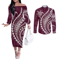 polynesian-pride-couples-matching-off-the-shoulder-long-sleeve-dress-and-long-sleeve-button-shirts-turtle-hibiscus-luxury-style-champagne