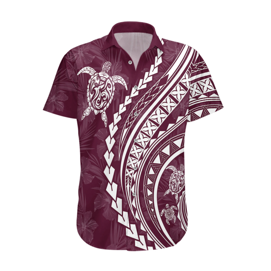 Polynesian Pride Hawaiian Shirt Turtle Hibiscus Luxury Style - Champagne - Wonder Print Shop