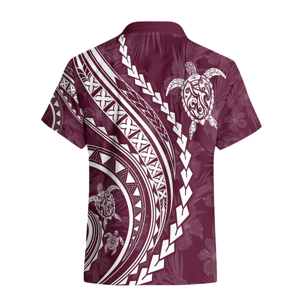 Polynesian Pride Hawaiian Shirt Turtle Hibiscus Luxury Style - Champagne - Wonder Print Shop