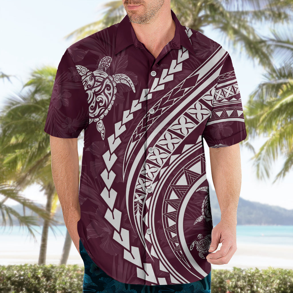 Polynesian Pride Hawaiian Shirt Turtle Hibiscus Luxury Style - Champagne - Wonder Print Shop
