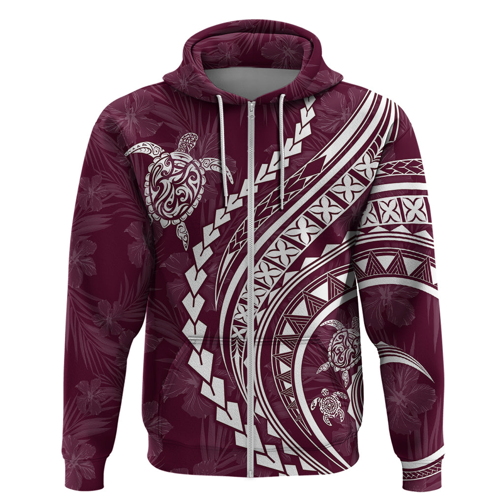 Polynesian Pride Hoodie Turtle Hibiscus Luxury Style - Champagne - Wonder Print Shop