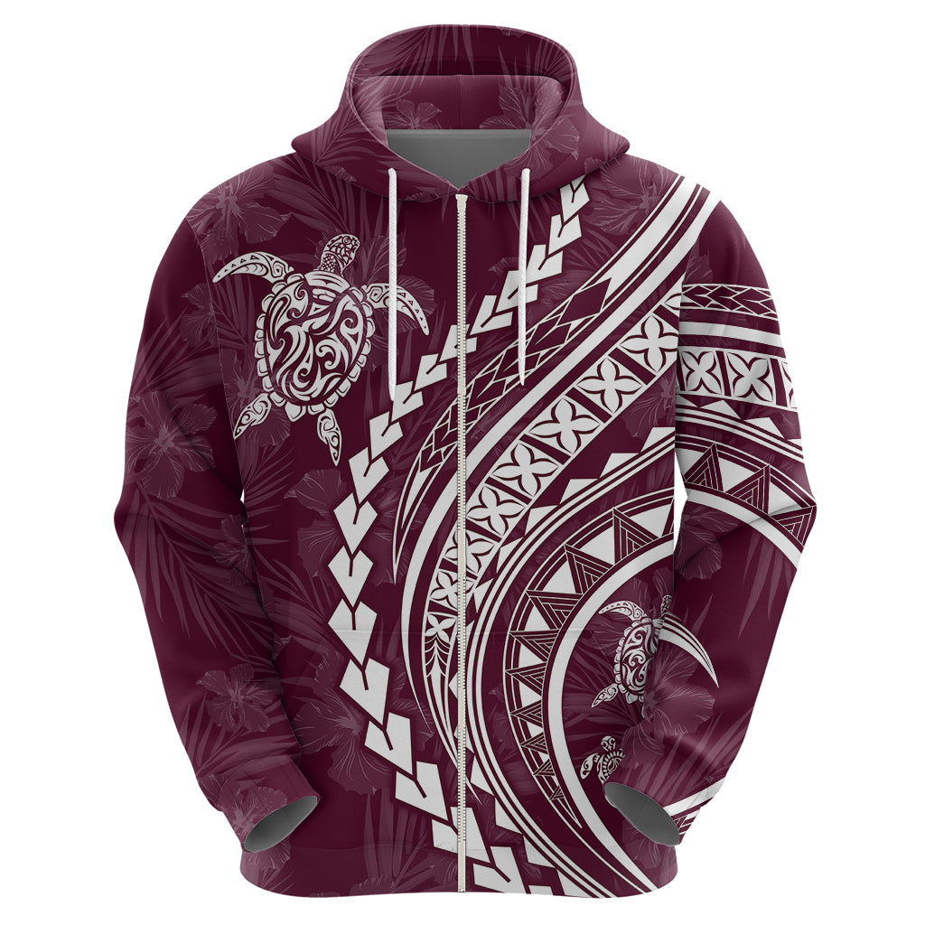 Polynesian Pride Hoodie Turtle Hibiscus Luxury Style - Champagne - Wonder Print Shop