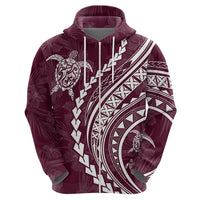 Polynesian Pride Hoodie Turtle Hibiscus Luxury Style - Champagne - Wonder Print Shop