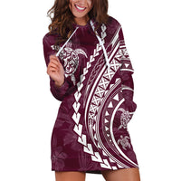 Polynesian Pride Hoodie Dress Turtle Hibiscus Luxury Style - Champagne - Wonder Print Shop