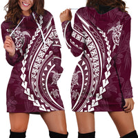 Polynesian Pride Hoodie Dress Turtle Hibiscus Luxury Style - Champagne - Wonder Print Shop