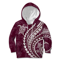 Polynesian Pride Kid Hoodie Turtle Hibiscus Luxury Style - Champagne - Wonder Print Shop