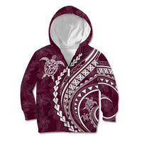 Polynesian Pride Kid Hoodie Turtle Hibiscus Luxury Style - Champagne - Wonder Print Shop