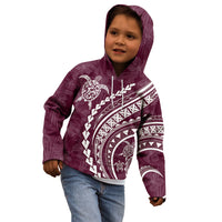Polynesian Pride Kid Hoodie Turtle Hibiscus Luxury Style - Champagne - Wonder Print Shop