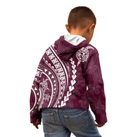 Polynesian Pride Kid Hoodie Turtle Hibiscus Luxury Style - Champagne - Wonder Print Shop