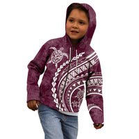 Polynesian Pride Kid Hoodie Turtle Hibiscus Luxury Style - Champagne - Wonder Print Shop