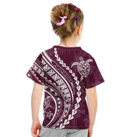 Polynesian Pride Kid T Shirt Turtle Hibiscus Luxury Style - Champagne - Wonder Print Shop