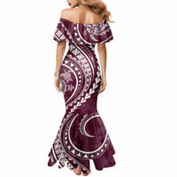 Polynesian Pride Mermaid Dress Turtle Hibiscus Luxury Style - Champagne - Wonder Print Shop