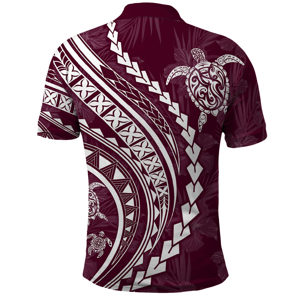 Polynesian Pride Polo Shirt Turtle Hibiscus Luxury Style - Champagne - Wonder Print Shop