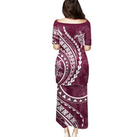 Polynesian Pride Puletasi Turtle Hibiscus Luxury Style - Champagne - Wonder Print Shop