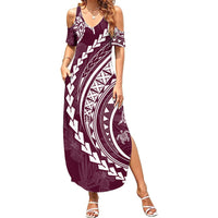 Polynesian Pride Summer Maxi Dress Turtle Hibiscus Luxury Style - Champagne - Wonder Print Shop
