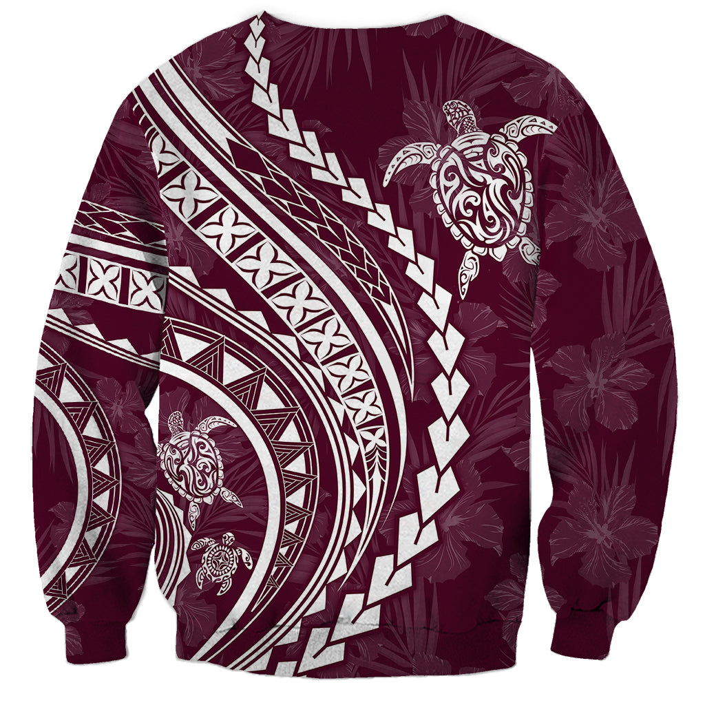 Polynesian Pride Sweatshirt Turtle Hibiscus Luxury Style - Champagne - Wonder Print Shop