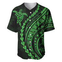 Polynesian Pride Baseball Jersey Turtle Hibiscus Luxury Style - Green LT7 - Wonder Print Shop