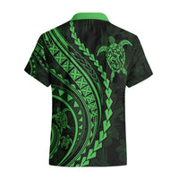 Polynesian Pride Hawaiian Shirt Turtle Hibiscus Luxury Style - Green - Wonder Print Shop