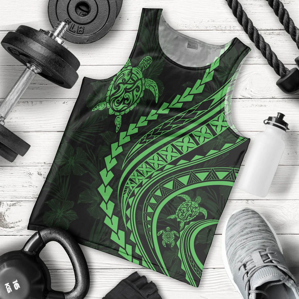 polynesian-pride-men-tank-top-turtle-hibiscus-luxury-style-green