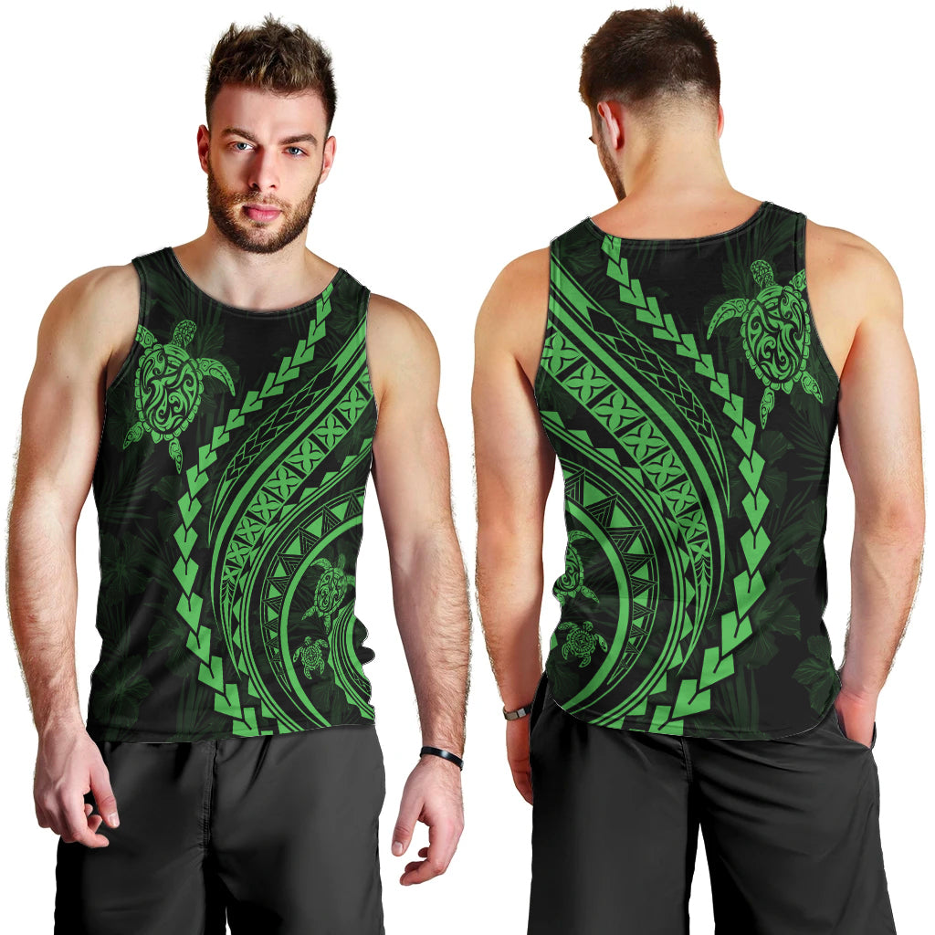 polynesian-pride-men-tank-top-turtle-hibiscus-luxury-style-green