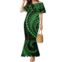 Polynesian Pride Mermaid Dress Turtle Hibiscus Luxury Style - Green - Wonder Print Shop