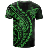 Polynesian Pride T Shirt Turtle Hibiscus Luxury Style - Green - Wonder Print Shop