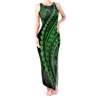Polynesian Pride Tank Maxi Dress Turtle Hibiscus Luxury Style - Green - Wonder Print Shop