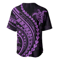 Polynesian Pride Baseball Jersey Turtle Hibiscus Luxury Style - Lilac LT7 - Wonder Print Shop