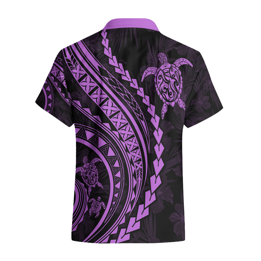 Polynesian Pride Hawaiian Shirt Turtle Hibiscus Luxury Style - Lilac - Wonder Print Shop