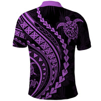 Polynesian Pride Polo Shirt Turtle Hibiscus Luxury Style - Lilac - Wonder Print Shop