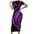 Polynesian Pride Short Sleeve Bodycon Dress Turtle Hibiscus Luxury Style - Lilac - Wonder Print Shop