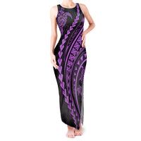 Polynesian Pride Tank Maxi Dress Turtle Hibiscus Luxury Style - Lilac - Wonder Print Shop