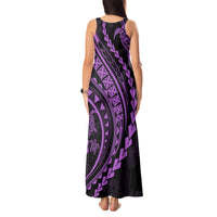 Polynesian Pride Tank Maxi Dress Turtle Hibiscus Luxury Style - Lilac - Wonder Print Shop